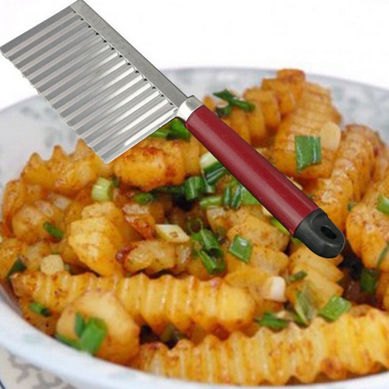 Stainless Steel Potato Wavy Edged Knife – Vegetable Fruit Peeler Potato  Slicer Cutter
